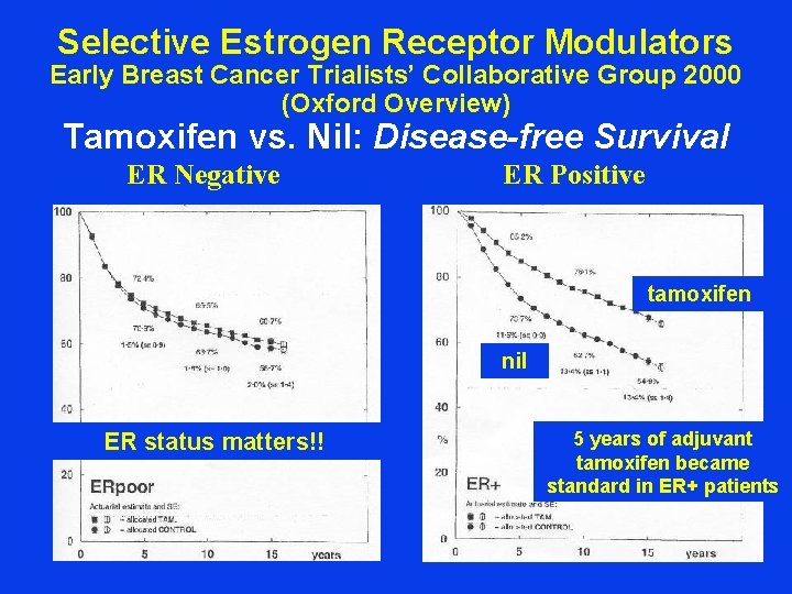 Selective Estrogen Receptor Modulators Early Breast Cancer Trialists’ Collaborative Group 2000 (Oxford Overview) Tamoxifen