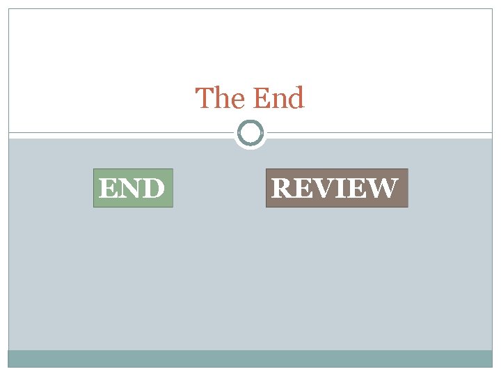 The End END REVIEW 