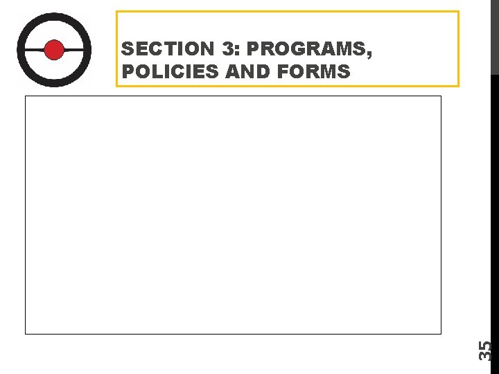 35 SECTION 3: PROGRAMS, POLICIES AND FORMS 