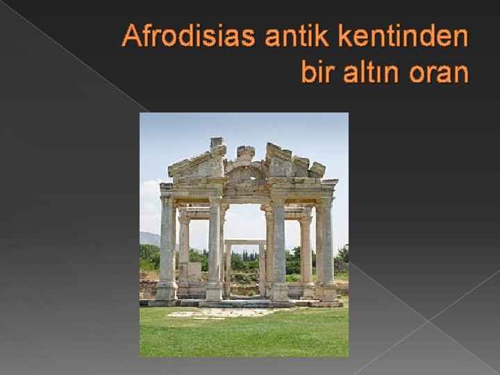 Afrodisias antik kentinden bir altın oran 