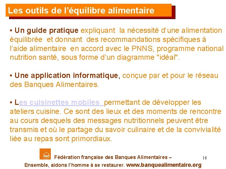 Les outils de l’équilibre alimentaire • Un guide pratique expliquant la nécessité d’une alimentation