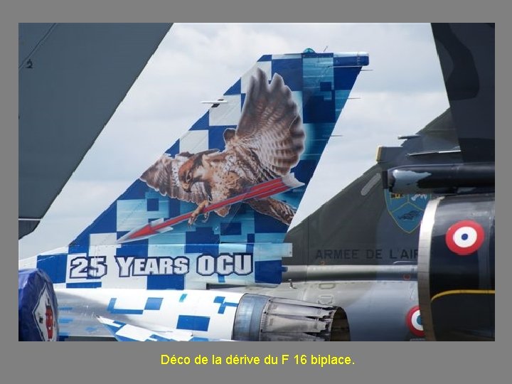 Déco de la dérive du F 16 biplace. 