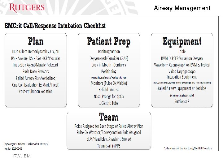 Airway Management RWJ EM 