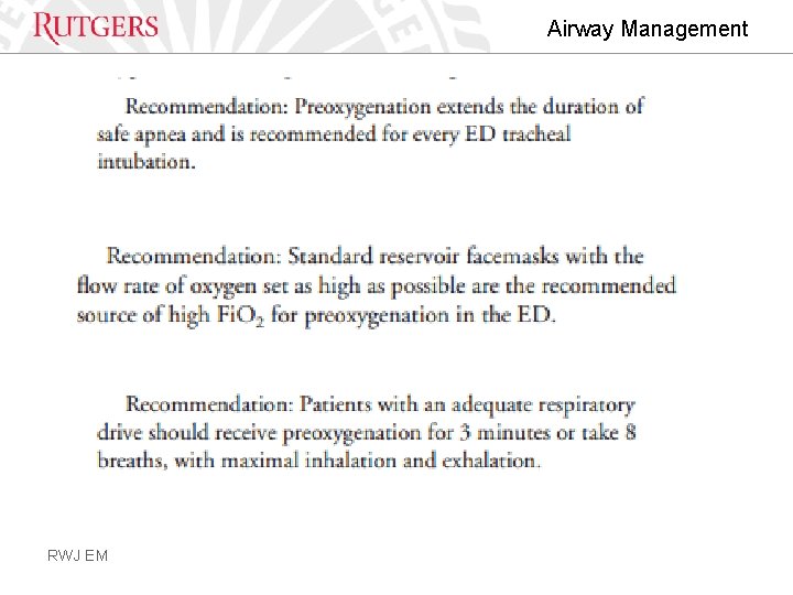 Airway Management RWJ EM 