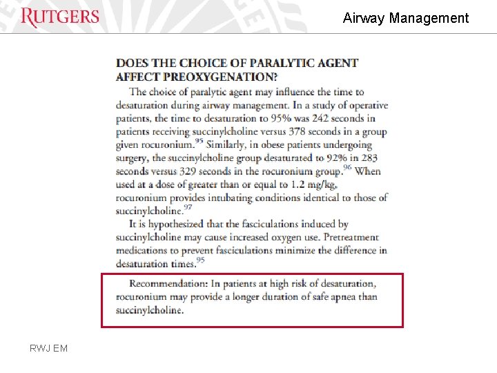 Airway Management RWJ EM 