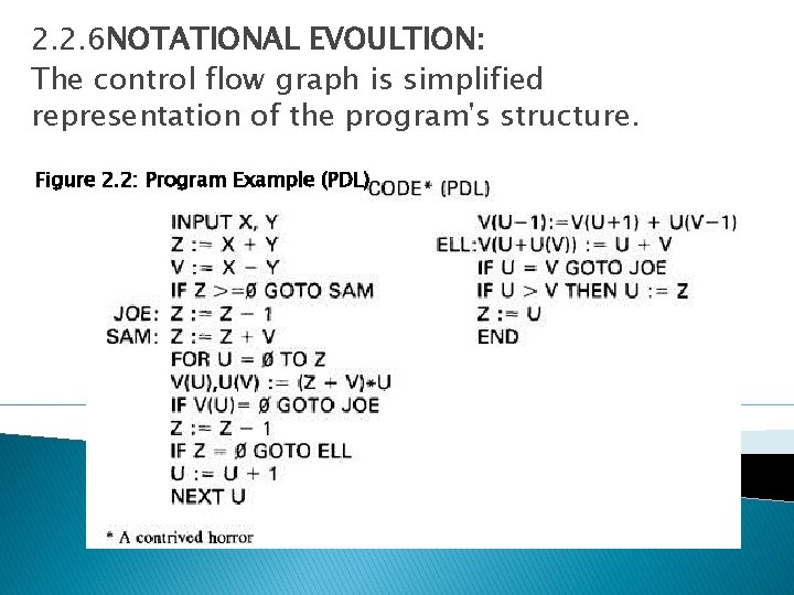 2. 2. 6 NOTATIONAL EVOULTION: The control flow graph is simplified representation of the