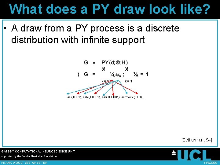 What does a PY draw look like? • A draw from a PY process