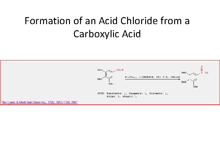 Formation of an Acid Chloride from a Carboxylic Acid 