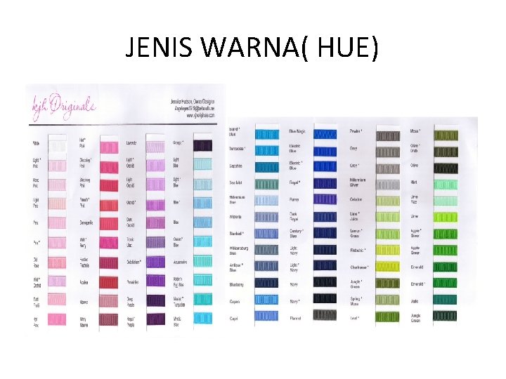 JENIS WARNA( HUE) 