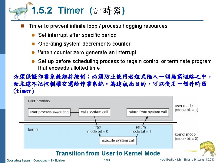 1. 5. 2 Timer (計時器) n Timer to prevent infinite loop / process hogging