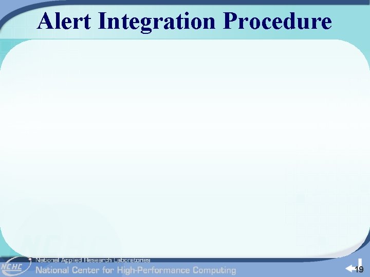 Alert Integration Procedure 19 