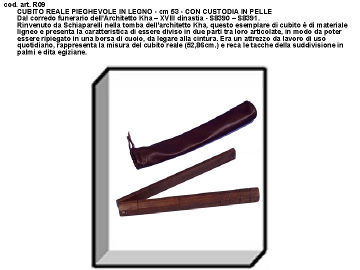 cod. art. R 09 CUBITO REALE PIEGHEVOLE IN LEGNO - cm 53 - CON