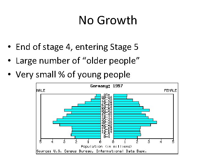 No Growth • End of stage 4, entering Stage 5 • Large number of