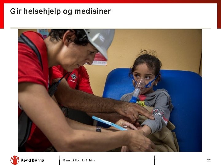 Gir helsehjelp og medisiner Barn på flukt 1. - 3. trinn 22 