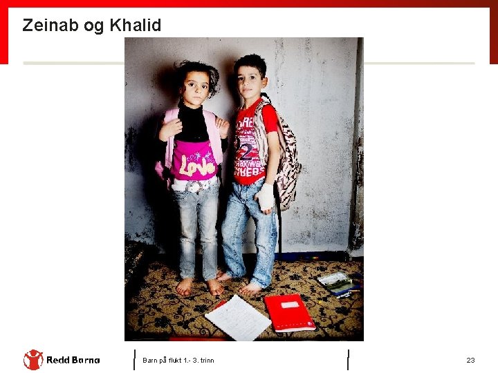 Zeinab og Khalid Barn på flukt 1. - 3. trinn 23 