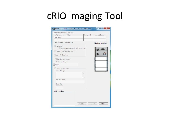 c. RIO Imaging Tool 