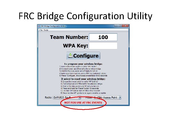 FRC Bridge Configuration Utility 