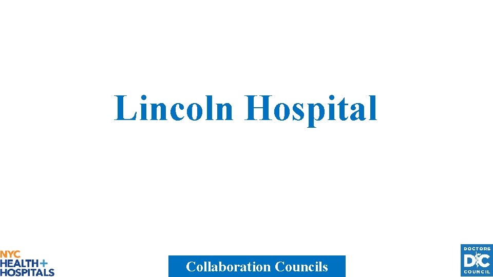 Lincoln Hospital Collaboration Councils 