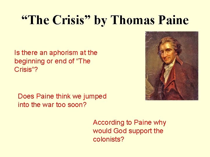 “The Crisis” by Thomas Paine Is there an aphorism at the beginning or end