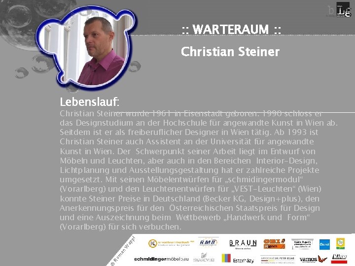 : : WARTERAUM : : Christian Steiner Lebenslauf: Ro m an W ap pl