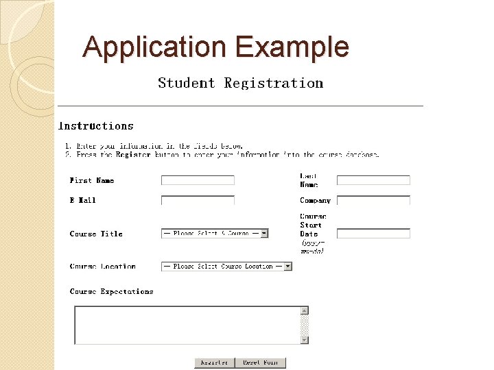 Application Example Application Example