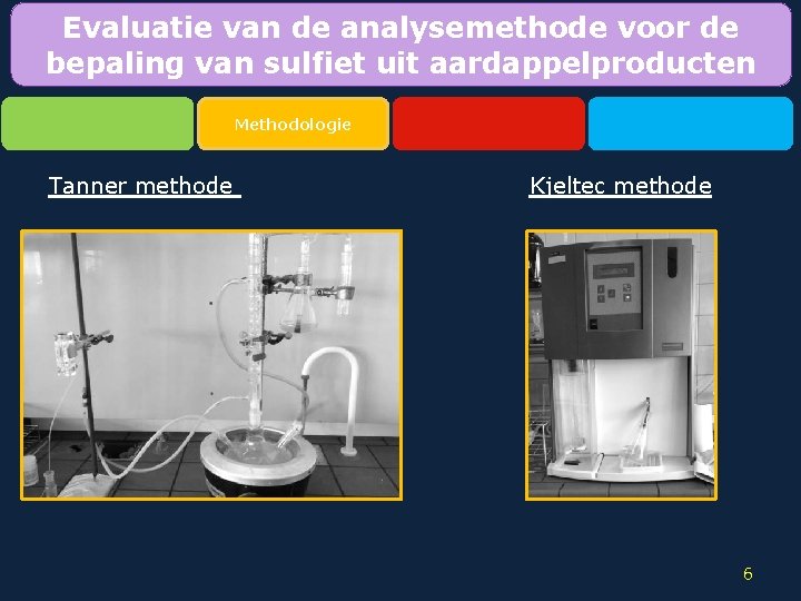 Evaluatie van de analysemethode voor de bepaling van sulfiet uit aardappelproducten Methodologie Tanner methode