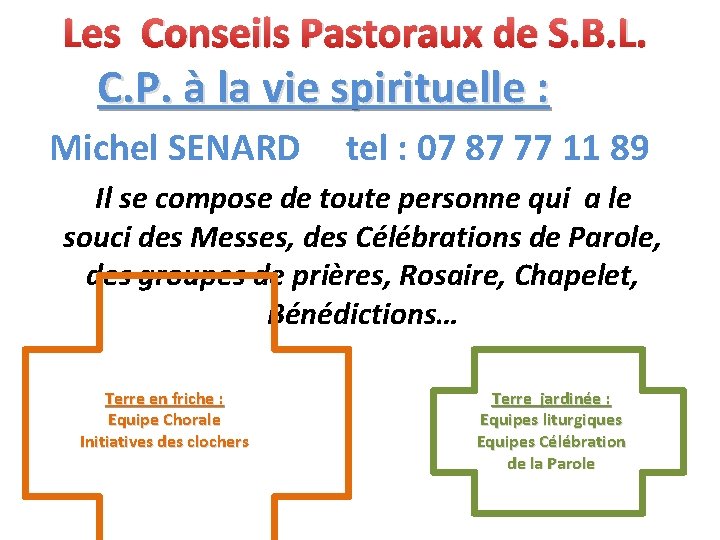 Les Conseils Pastoraux de S. B. L. C. P. à la vie spirituelle :