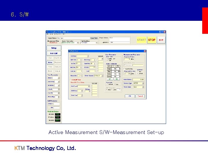 6. S/W Active Measurement S/W-Measurement Set-up KTM Technology Co, Ltd. 