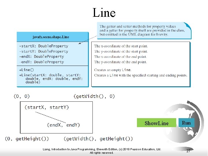 Line Show. Line Liang, Introduction to Java Programming, Eleventh Edition, (c) 2018 Pearson Education, Line Show. Line Liang, Introduction to Java Programming, Eleventh Edition, (c) 2018 Pearson Education,