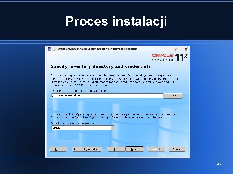 Proces instalacji 26 