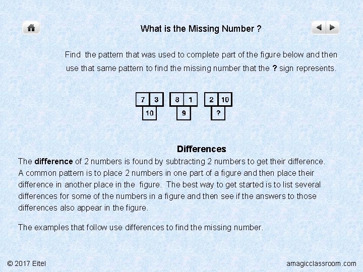 What is the Missing Number ? Find the pattern that was used to complete