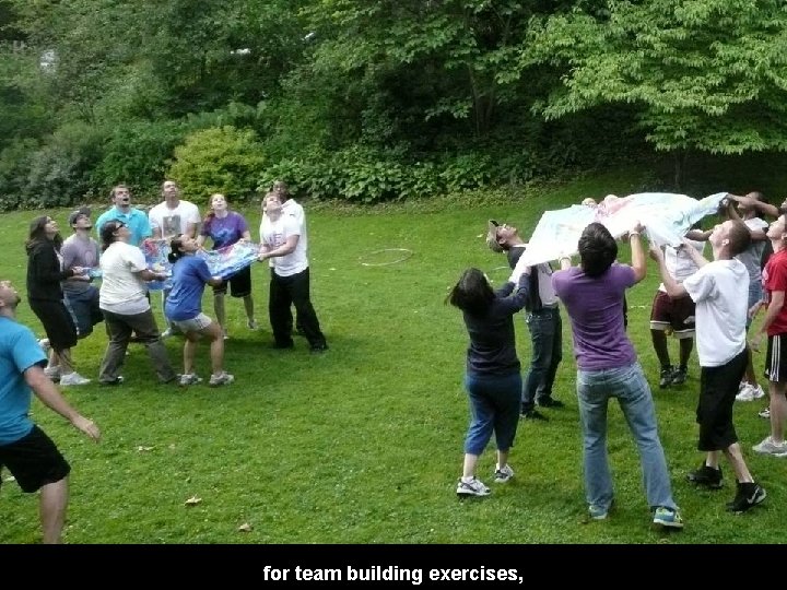 for team building exercises, 