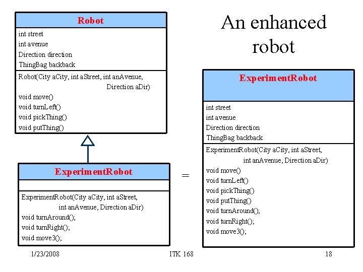 An enhanced robot Robot int street int avenue Direction direction Thing. Bag back Experiment.