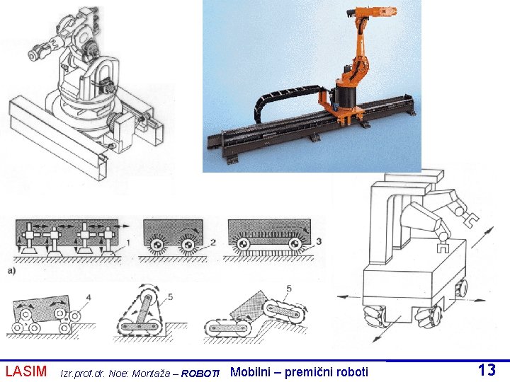 LASIM Izr. prof. dr. Noe: Montaža – ROBOTI Mobilni – premični roboti 13 
