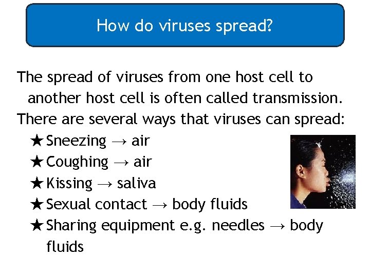 How do viruses spread? The spread of viruses from one host cell to another