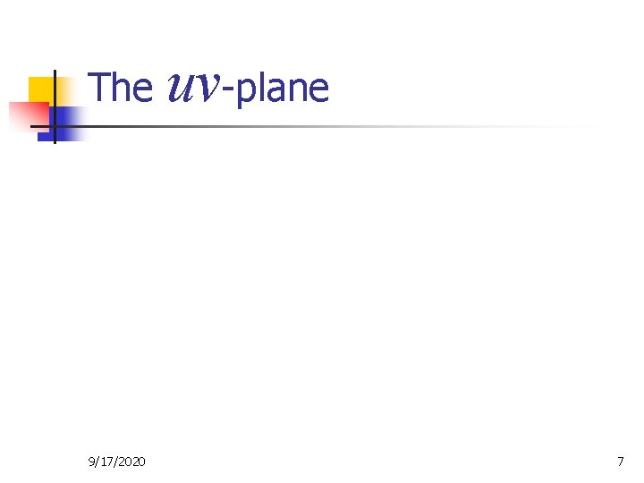 The 9/17/2020 uv-plane 7 