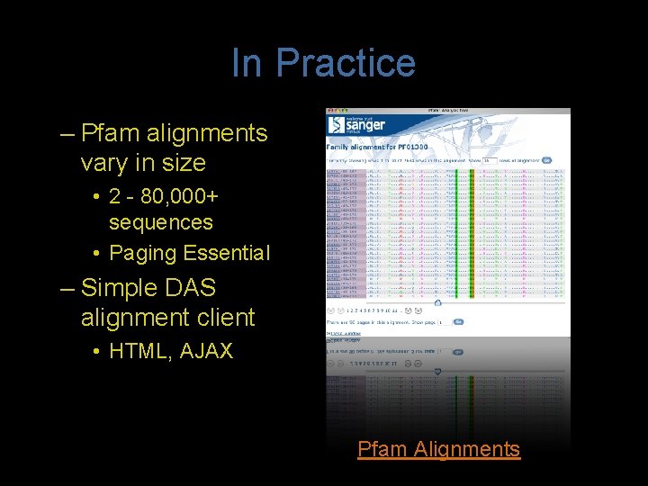 In Practice – Pfam alignments vary in size • 2 - 80, 000+ sequences