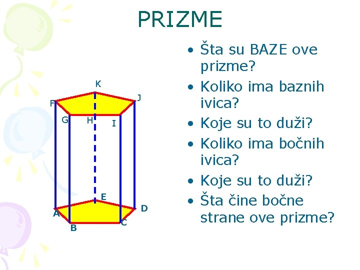 PRIZME K J F G H I E D А B C • Šta PRIZME K J F G H I E D А B C • Šta
