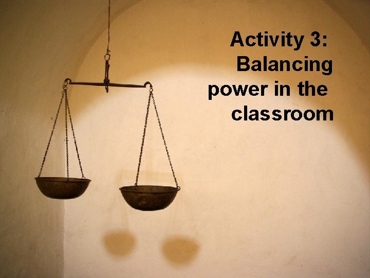 Activity 3: Balancing power in the classroom 