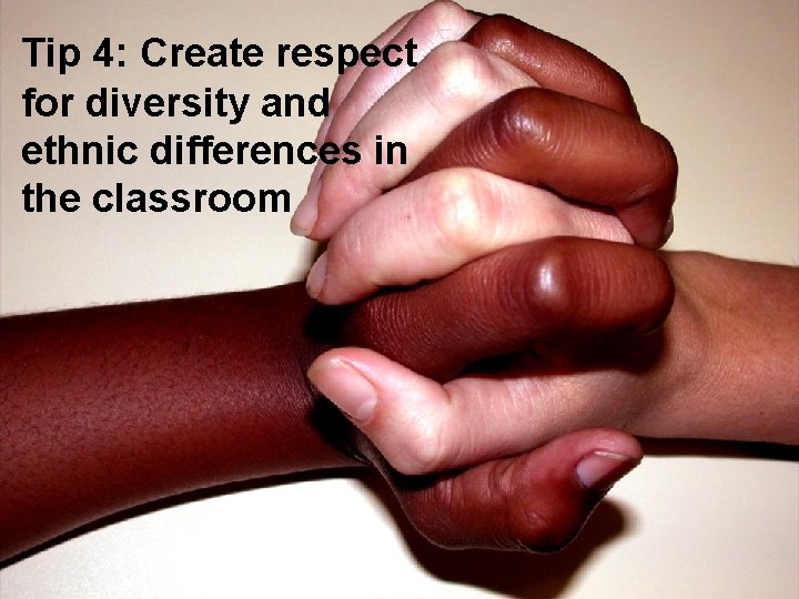 Tip 4: Create respect for diversity and ethnic differences in the classroom 