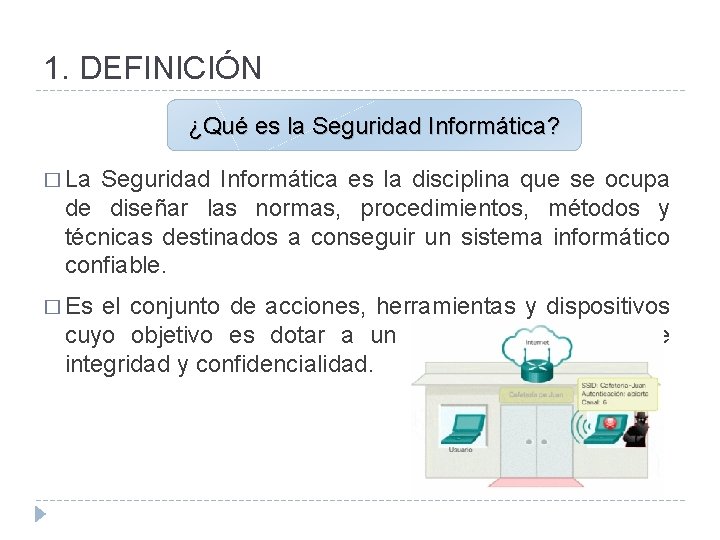 1. DEFINICIÓN ¿Qué es la Seguridad Informática? � La Seguridad Informática es la disciplina