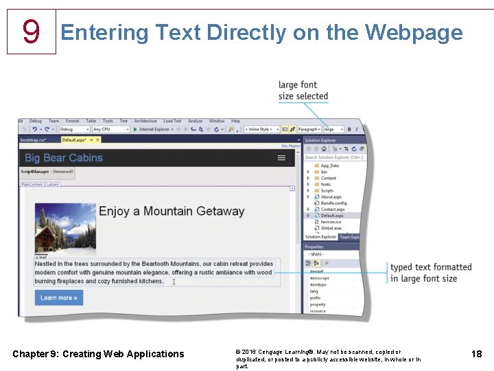 9 Entering Text Directly on the Webpage Chapter 9: Creating Web Applications © 2016