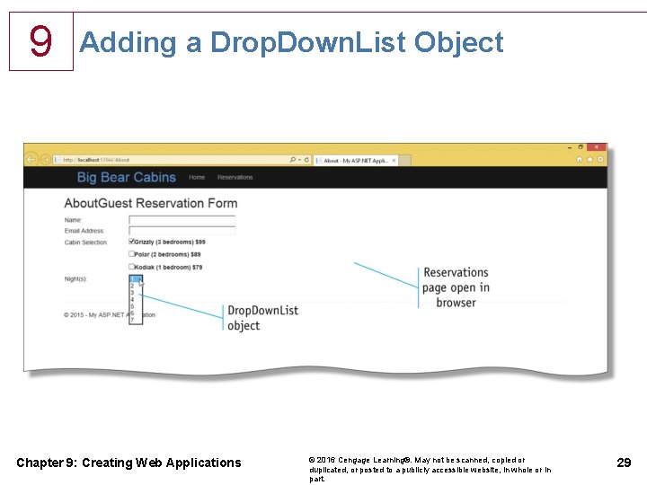 9 Adding a Drop. Down. List Object Chapter 9: Creating Web Applications © 2016