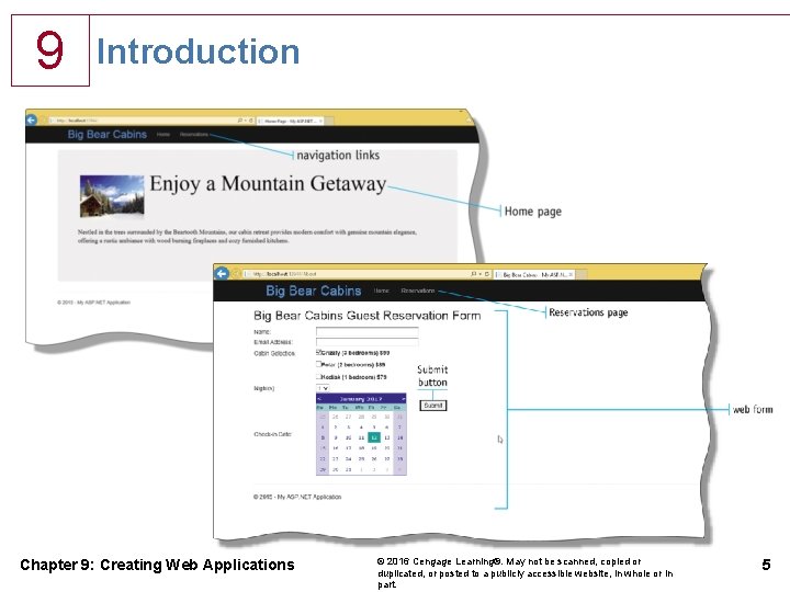 9 Introduction Chapter 9: Creating Web Applications © 2016 Cengage Learning®. May not be