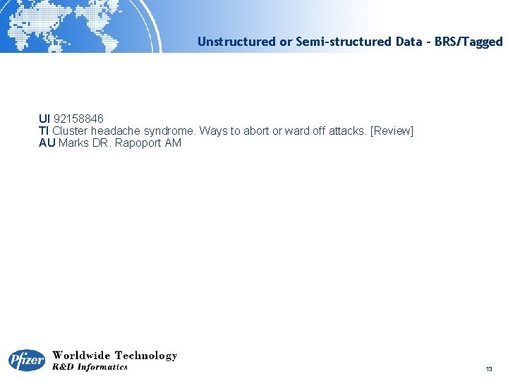 Unstructured or Semi-structured Data – BRS/Tagged UI 92158846 TI Cluster headache syndrome. Ways to