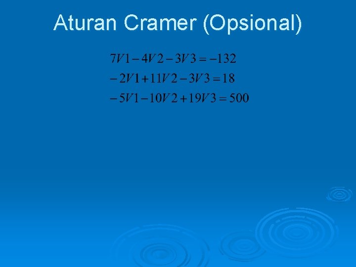 Aturan Cramer (Opsional) 