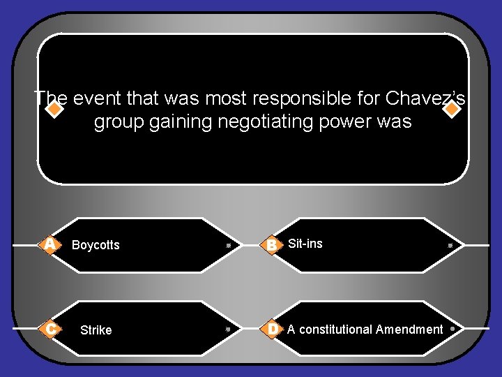 The event that was most responsible for Chavez’s group gaining negotiating power was A