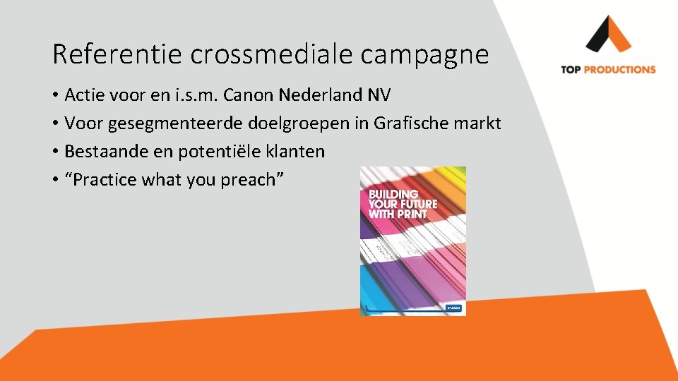 Referentie crossmediale campagne • Actie voor en i. s. m. Canon Nederland NV •