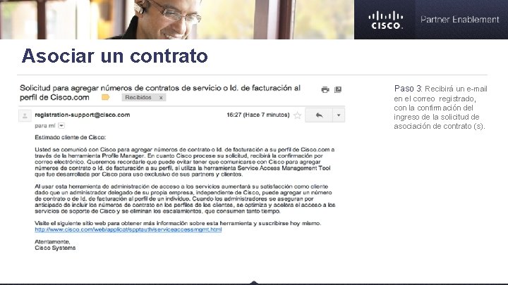 Asociar un contrato Paso 3: Recibirá un e-mail en el correo registrado, con la