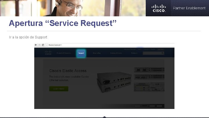 Apertura “Service Request” Ir a la opción de Support 2. 3. 4. 1. 